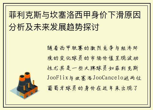 菲利克斯与坎塞洛西甲身价下滑原因分析及未来发展趋势探讨